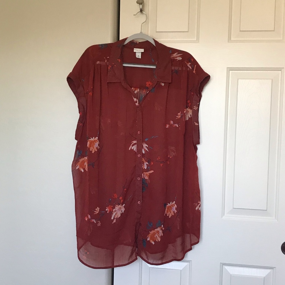 Ava + Viv 2-piece button up blouse and cami